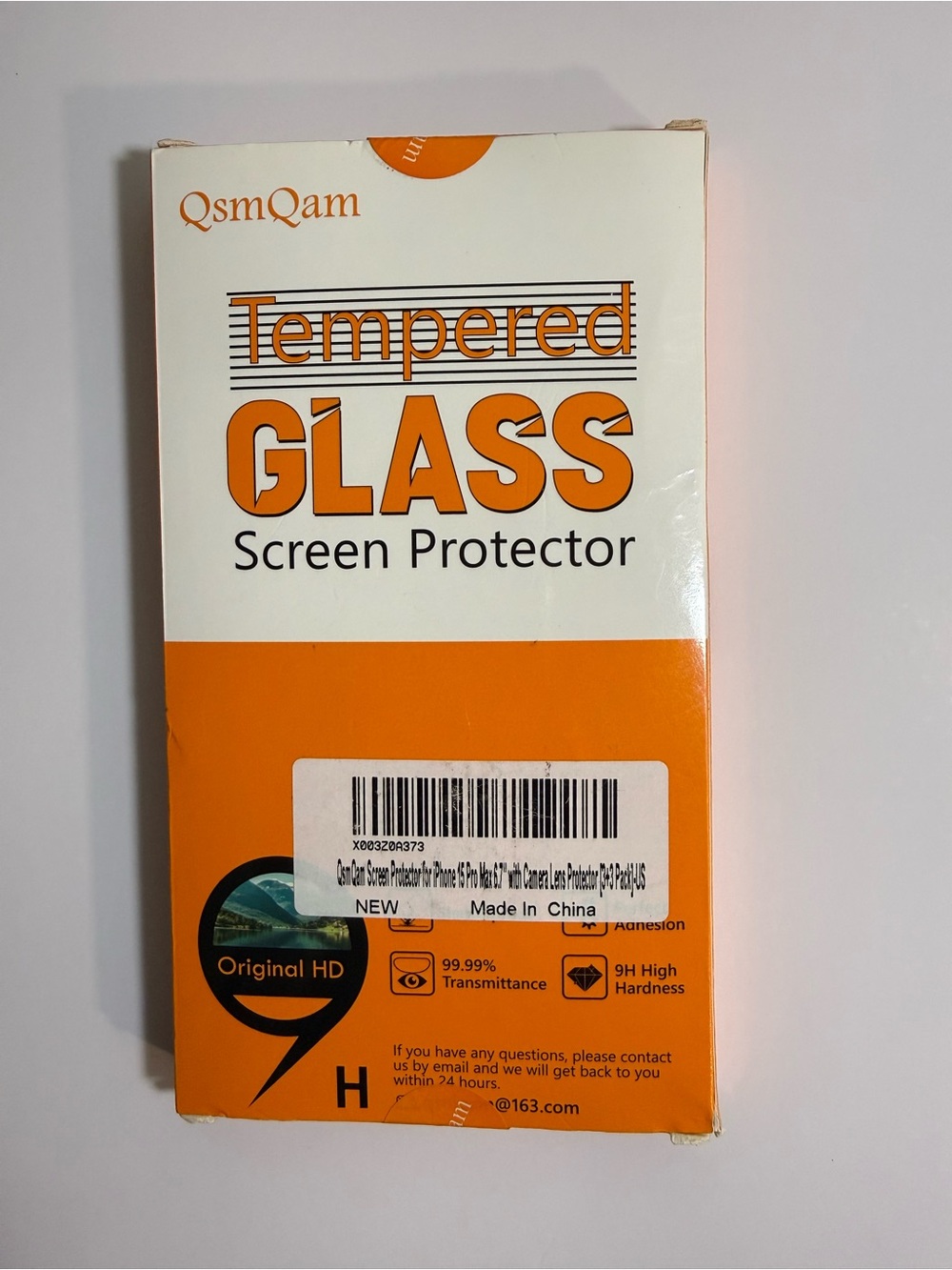 QsmQam Tempered Glass Screen Protector for iPhone 15 Pro Max